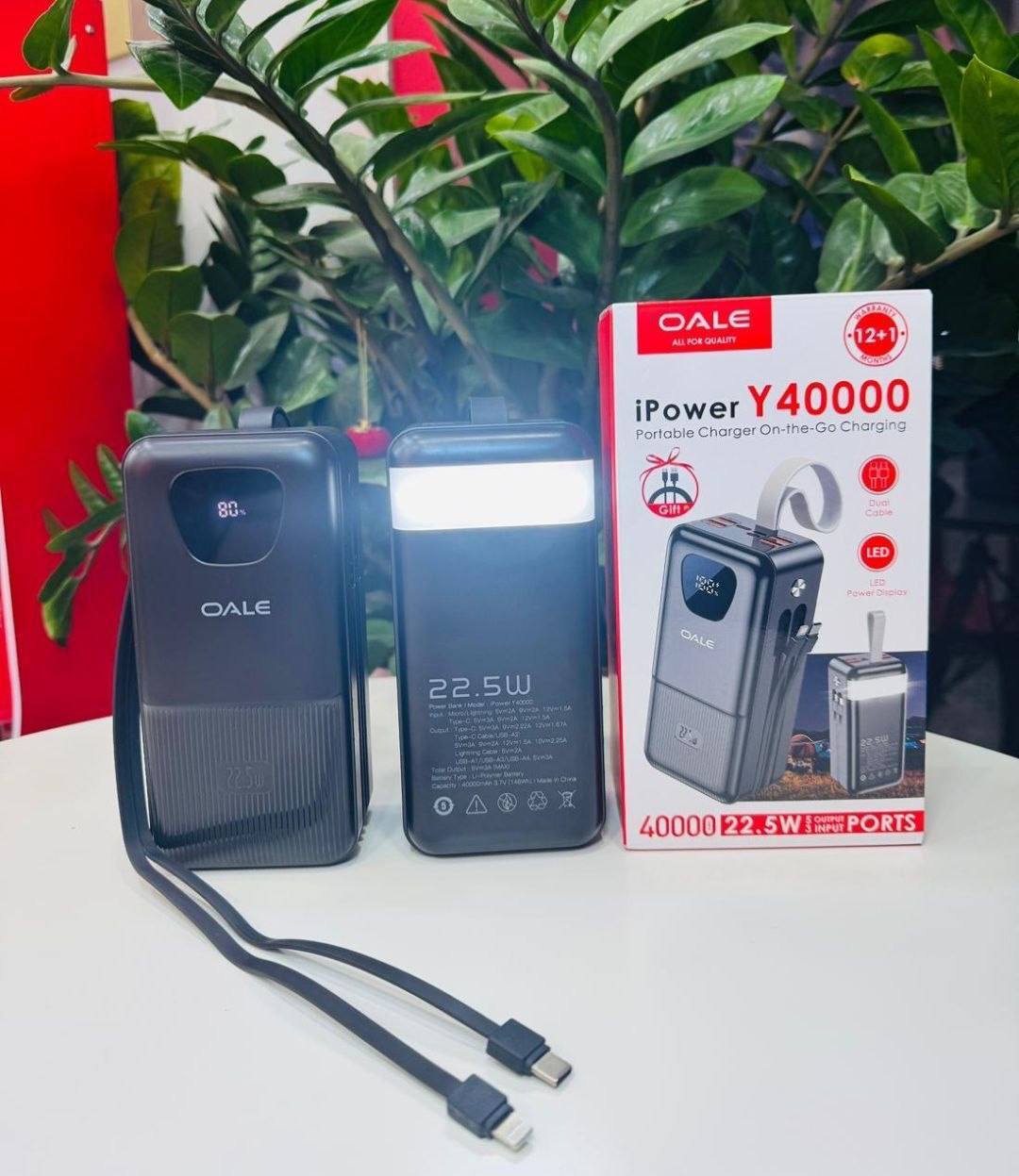 پاوربانک ۴۰۰۰۰ میلی آمپر OALE مدل Y40000