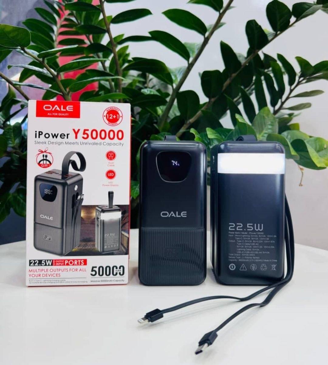 پاوربانک ۵۰۰۰۰ میلی آمپر OULE مدل Y50000
