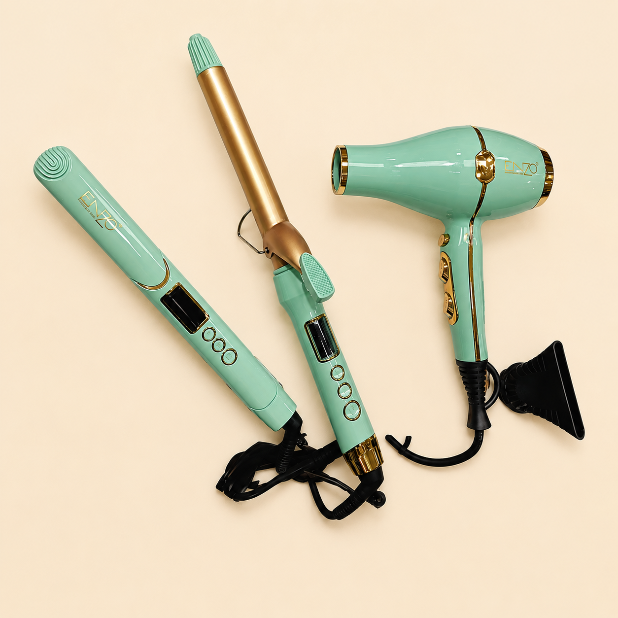 ست کامل ارایشگری سشوار ،اتومو،بابلیس حرفه ای ENZO Complete hairdressing set