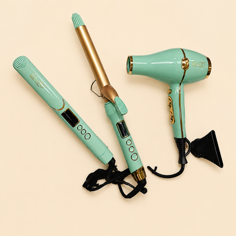 ست کامل ارایشگری سشوار ،اتومو،بابلیس حرفه ای ENZO Complete hairdressing set