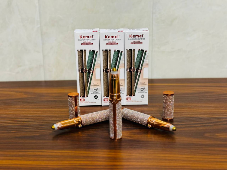 دستگاه اصلاح ابرو Kemei مدل KM-206A | موزن ابرو شارژی و برقی با بدنه اکلیلی