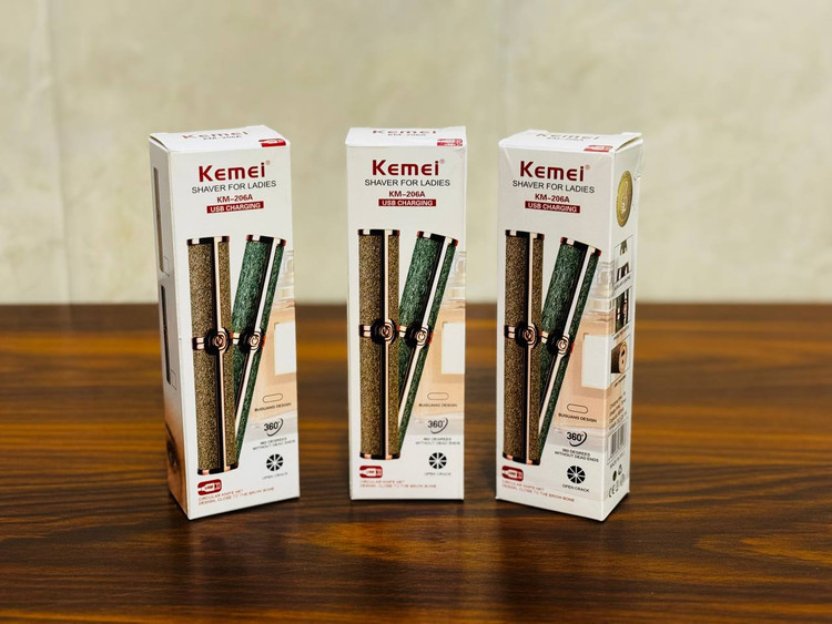 دستگاه اصلاح ابرو Kemei مدل KM-206A | موزن ابرو شارژی و برقی با بدنه اکلیلی