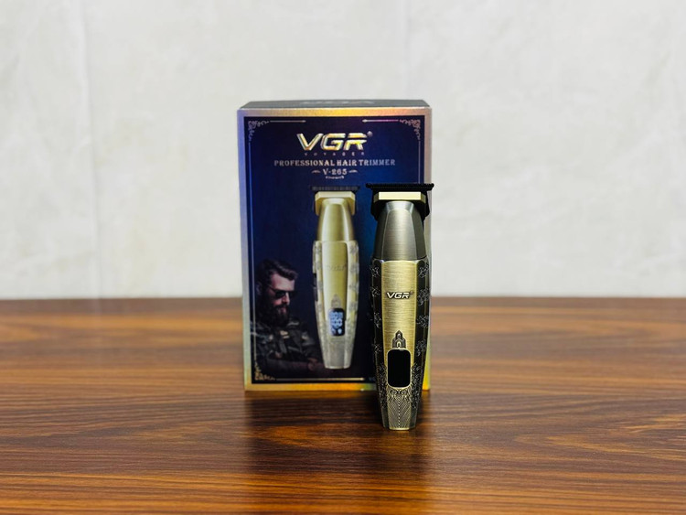 خط زن شارژی VGR مدل V-265 | ماشین اصلاح حرفهای دیجیتالی با بدنه فلزی و موتور 8000 دور