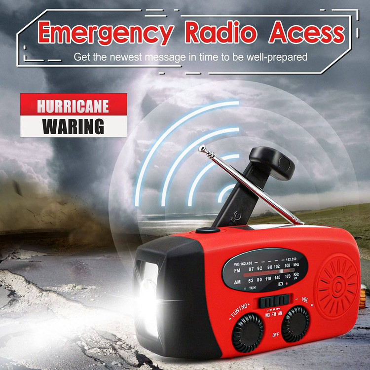 اسپیکر و رادیو اضطراری Solar Crank Radio | رادیو خورشیدی با باتری 2000mAh، چراغ قوه و قابلیت شارژ موبایل