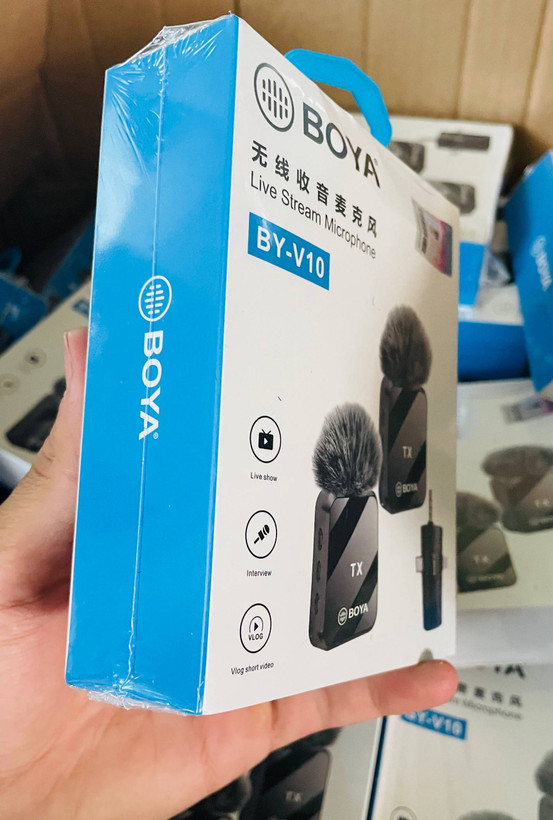 میکروفون بیسیم BOYA مدل BU-V10 | میکروفون دو نفره با کیفیت صدای عالی و پشتیبانی AUX، آیفون و Type-C