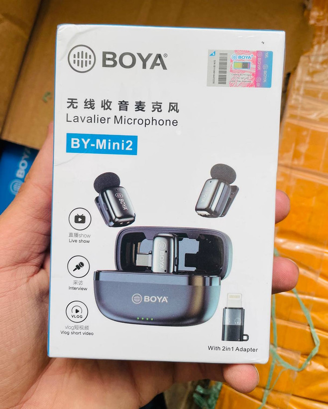 میکروفون بیسیم BOYA مدل BY-Mini2 | میکروفون دو نفره با نویزکنسلینگ و اتصال OTG آیفون
