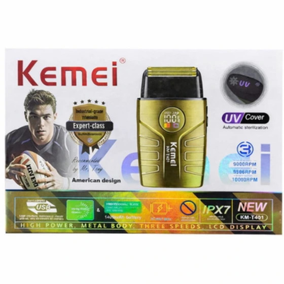 ماشین اصلاح موی صورت شارژی Kemei مدل KM-T401 | موزن حرفهای با طراحی خوشدست
