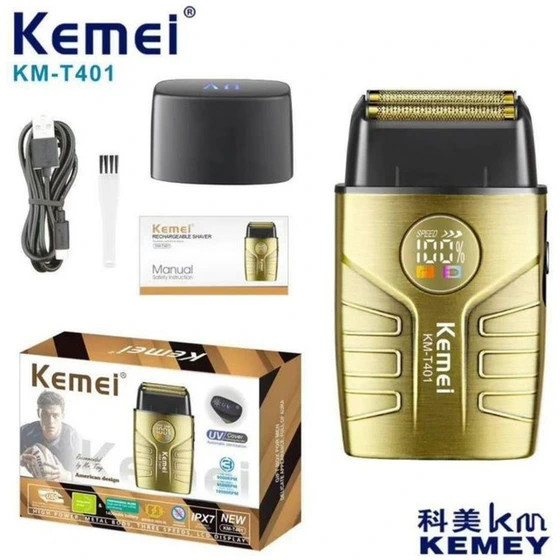 ماشین اصلاح موی صورت شارژی Kemei مدل KM-T401 | موزن حرفهای با طراحی خوشدست