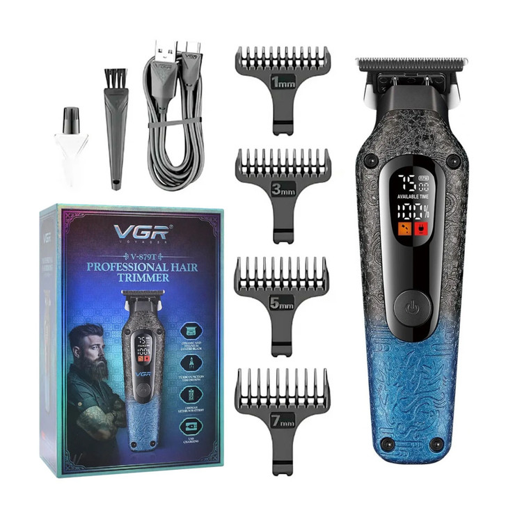 ماشین اصلاح موی سر و صورت شارژی VGR مدل V-879T | موزن حرفهای با طراحی مدرن