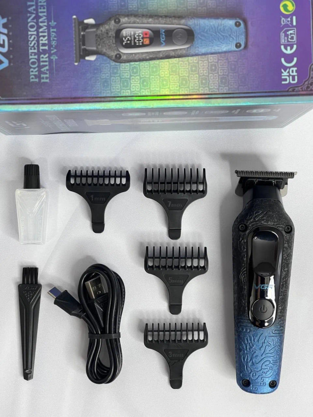 ماشین اصلاح موی سر و صورت شارژی VGR مدل V-879T | موزن حرفهای با طراحی مدرن