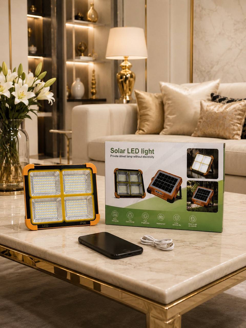 پروژکتور یا چراغ شارژی مدل solar led light