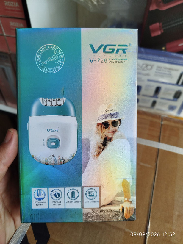 اپیلاتور شارژی وی جی آر VGR مدل V-726 | دو سرعته
